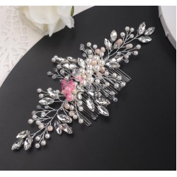 Accesoriu elegant pentru decor par AP011AA Argintiu cu cristale si perle